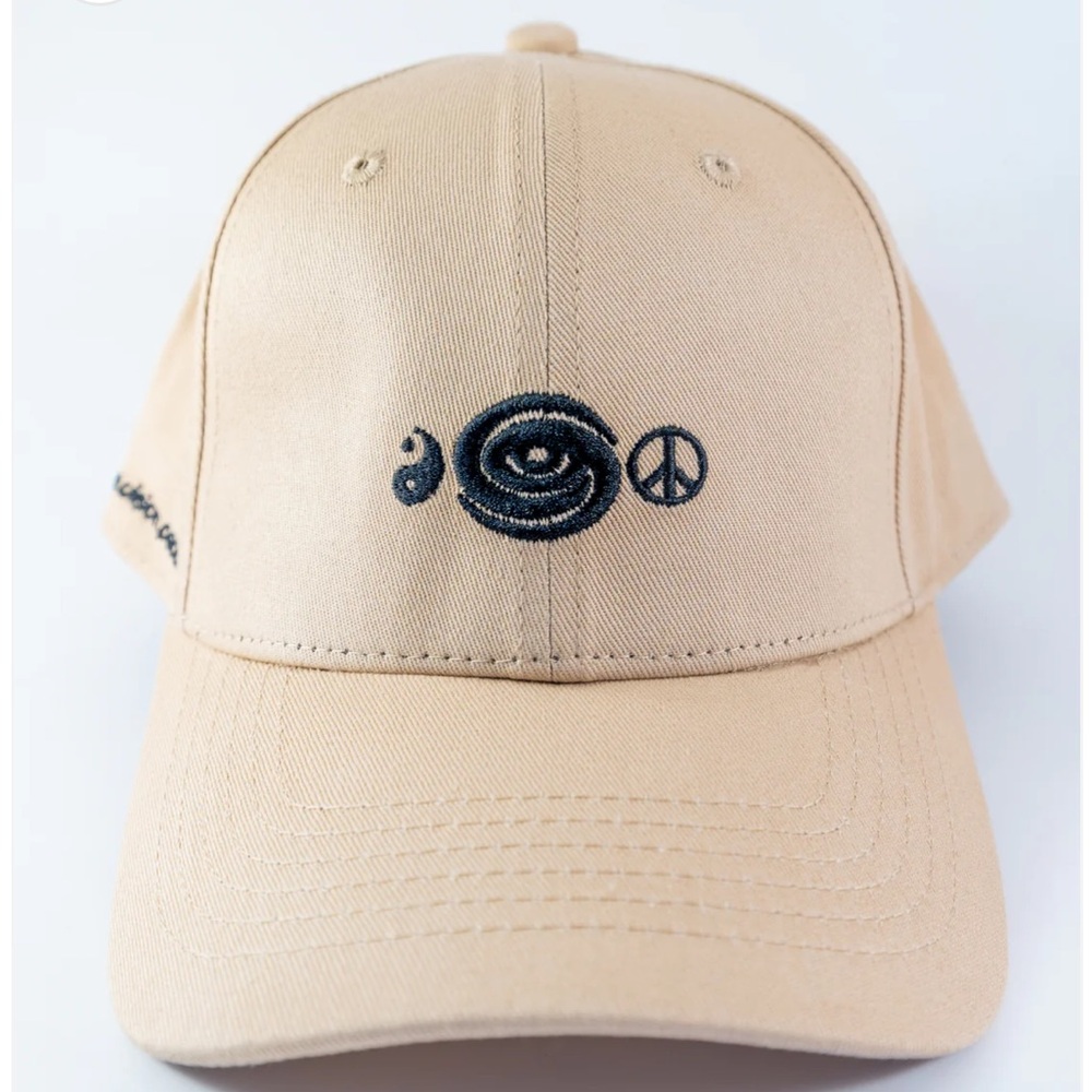 Beige Baseball Cap with Black Embroidery